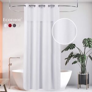 Echohoe White Hotel Grade Shower Curtain